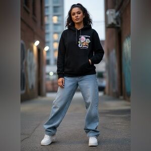 🕑 SmileyWorld | “Positivity Grows From Within” Graphic Hoodie | Black | L